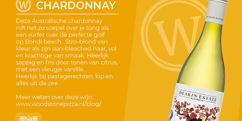 Chardonnay WOODSTONE Pizza wijn blog chardonnay