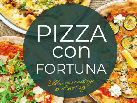 pizza con fortuna HOR WOODSTONE Pizza actie Gratis eten